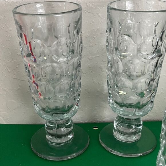 Elegant Clear Crystal Goblets Set PV  France Vintage - Picture 4 of 8